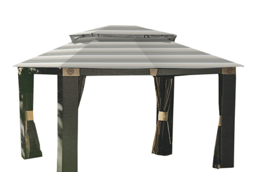 ANTIGUA WICKER GAZEBO CANOPY Stone 10X12  MODEL L-GZ806PAL-C
