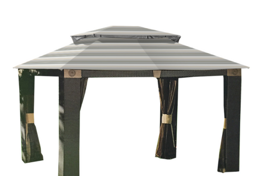 ANTIGUA WICKER GAZEBO CANOPY Stone 10X12  MODEL L-GZ806PAL-C