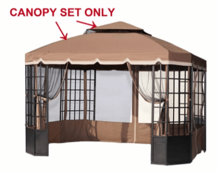 Beige Replacement Canopy For Bay Window Gazebo (10X12 Ft) L-GZ120PST-2K Sold At Sears US