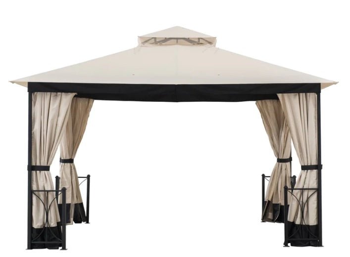 Beige Replacement Mosquito Netting For Belcourt Gazebo (11x13 FT) A101012400/A101012410 Sold At SunNest