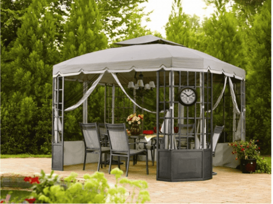 Beige Replacement Canopy For Bay Window Gazebo (10X12 Ft) L-GZ120PST-2L Sold At Sears US