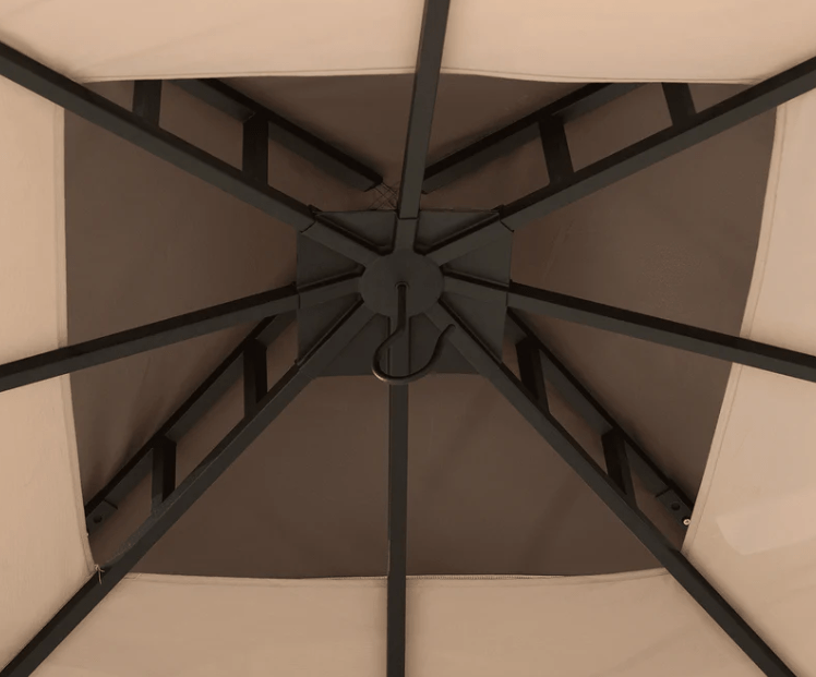 Beige+Light Brown Replacement Canopy For Column Gazebo (9x9)