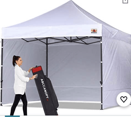 market stall tent Canopy 10x10 Pop Up Canopies Commercial Tents Market stall with 6 Removable  Sidewalls and Roller Bag Bonus 4 Weight Bags and 10ft Screen Netting and  Half Wall, White
