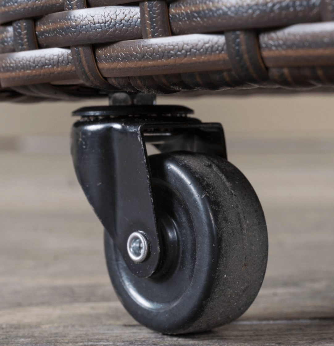 Caribbean Outdoor wicker Bar cart with cooler wine glass holder and glass top