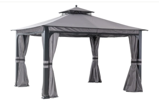 Shadow Creek Gray and Black Replacement Canopy Set (10X12 Ft) L-GZ1140PST-G