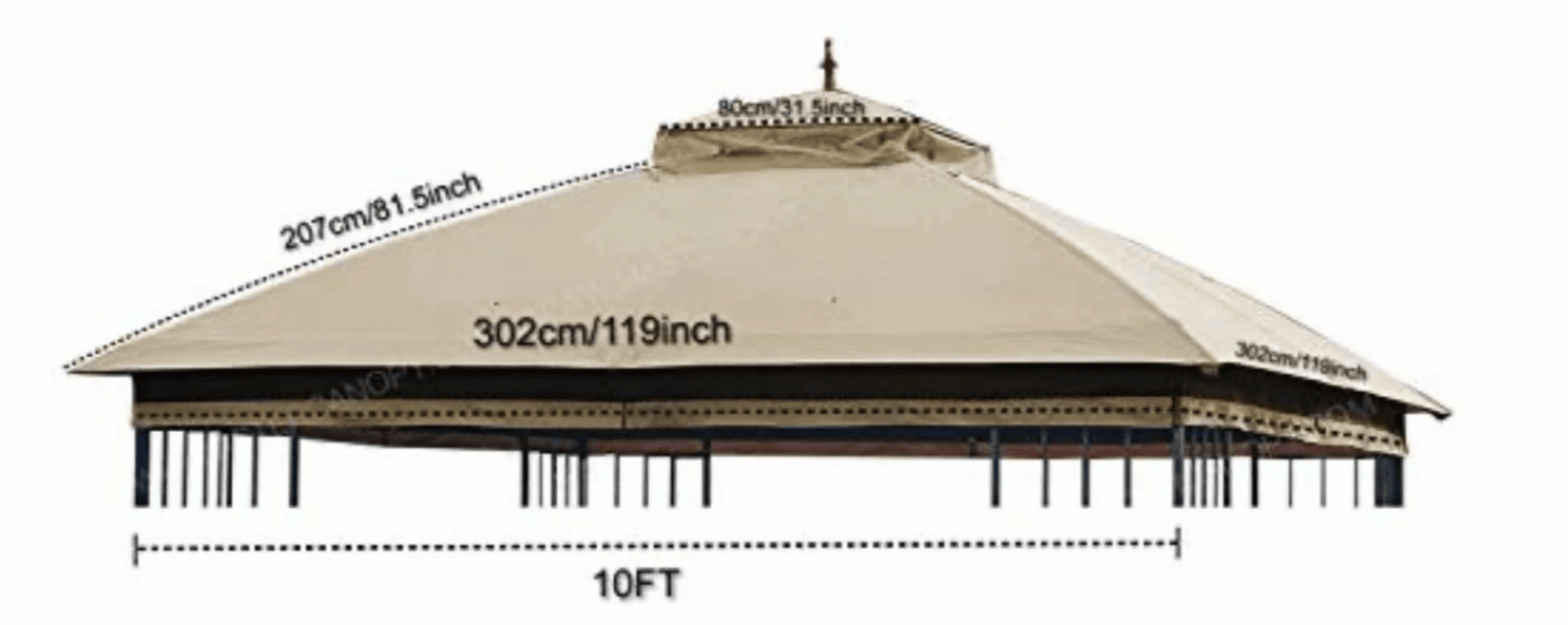 Gazebo 10x10 Allen and Roth Replacement Mosquito Netting model L-GZ039PST-G