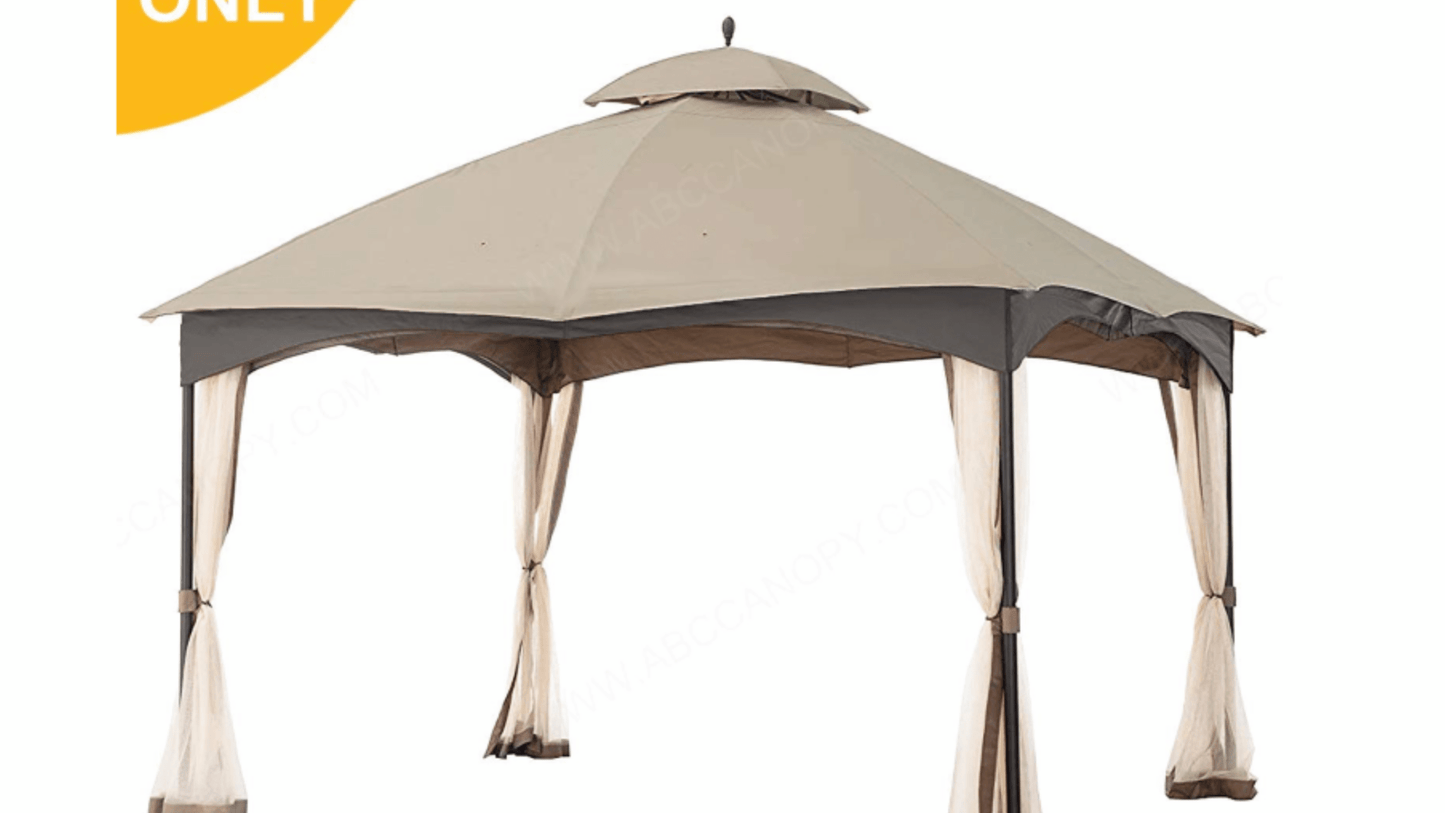 Gazebo Cabin Style Soft Top  Beige Sold at Home Depot