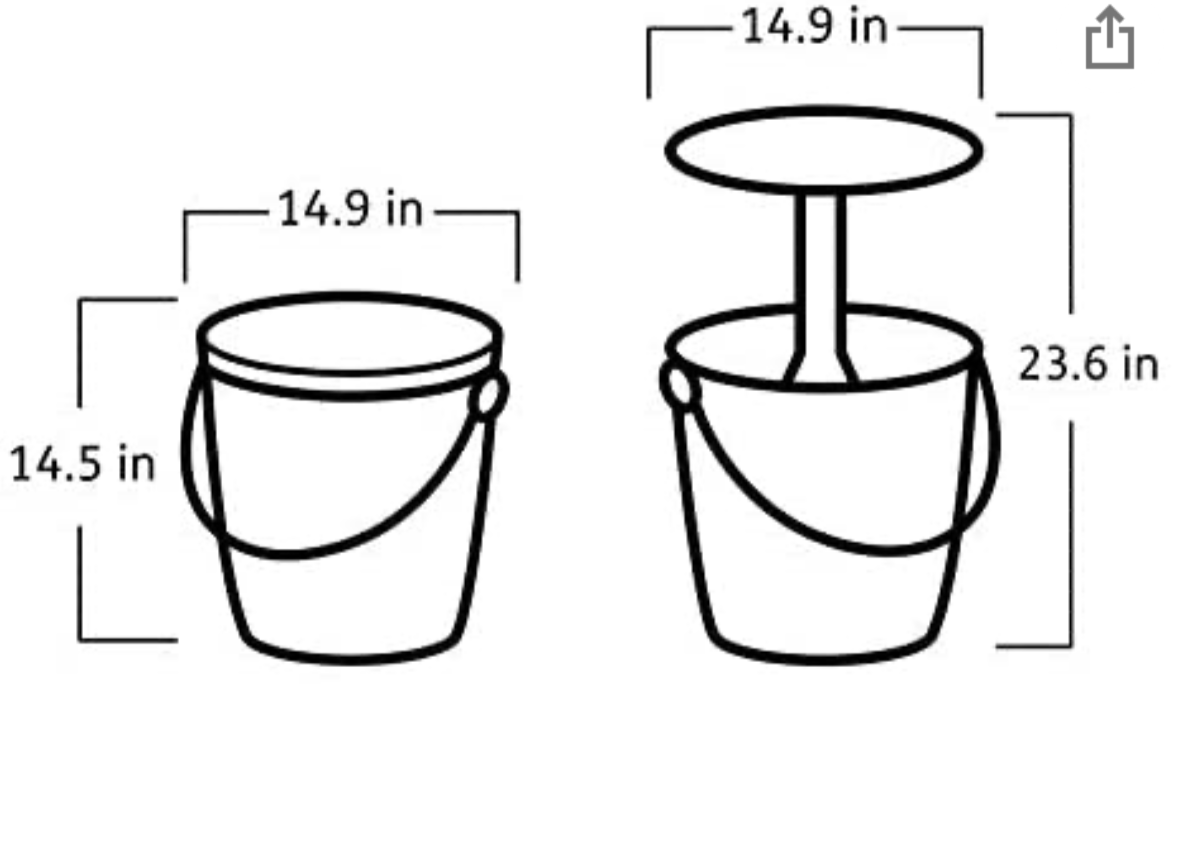 Go Bar 4.2 Gallon with Handle and Pop Up Outdoor Table Perfect for Your Patio Teal