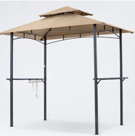 Grill Gazebo 8 x 5 Double Tiered Outdoor BBQ Gazebo Canopy with LED Light
