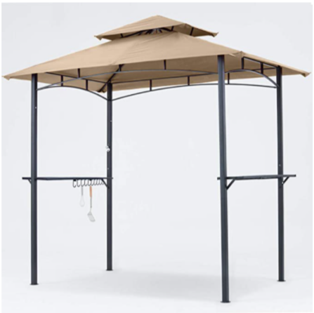 Replacement Canopy Top CAN ONLY FIT for Model #L-GG001PST-F 8' X 5' Beige Double Tiered Canopy Grill BBQ Gazebo (Canopy Top Only)