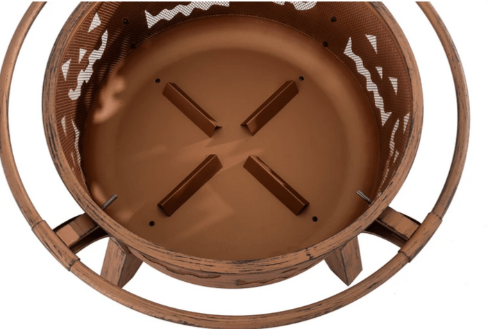 HALLOWEEN 30 in. Jack-o-lantern Round Wood Burning Firepit with poker