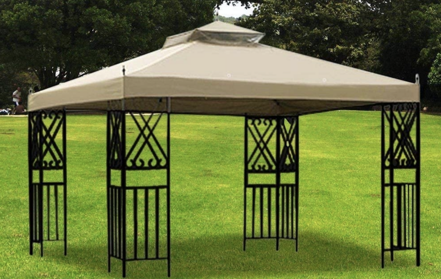 2 Tier 12x10' Gazebo Canopy Top Cover Replacement for Sunjoy L-GZ288PST-4H