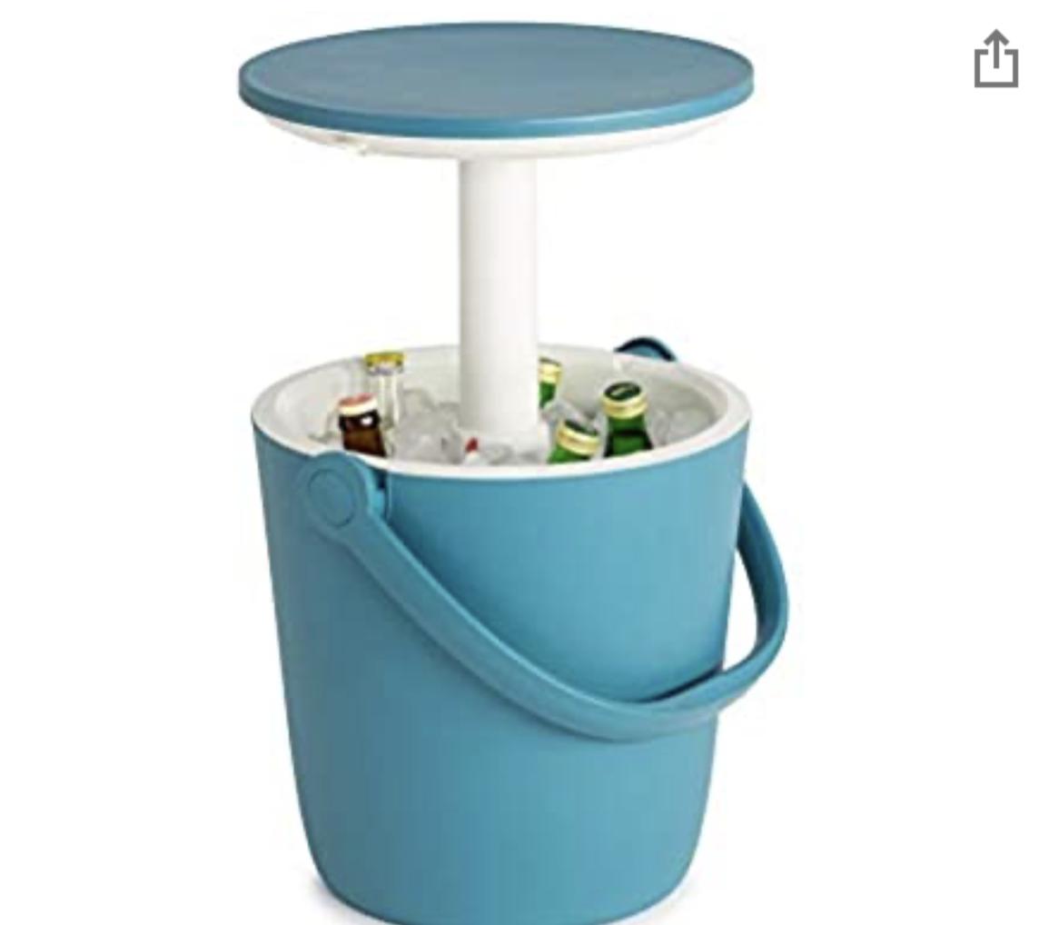 Go Bar 4.2 Gallon with Handle and Pop Up Outdoor Table Perfect for Your Patio Teal