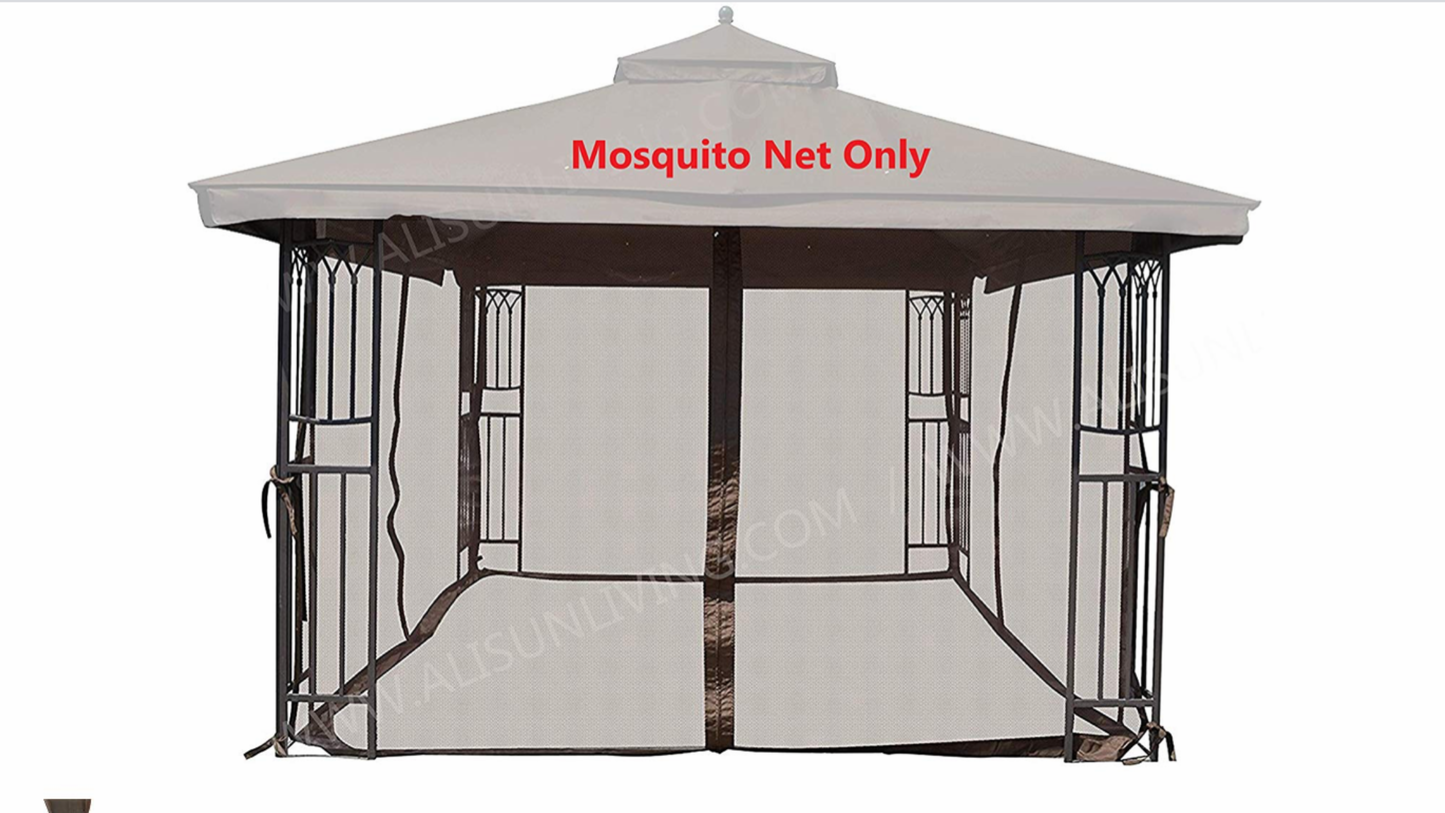 Universal 12' x 12' Gazebo Mosquito Netting (Brown)