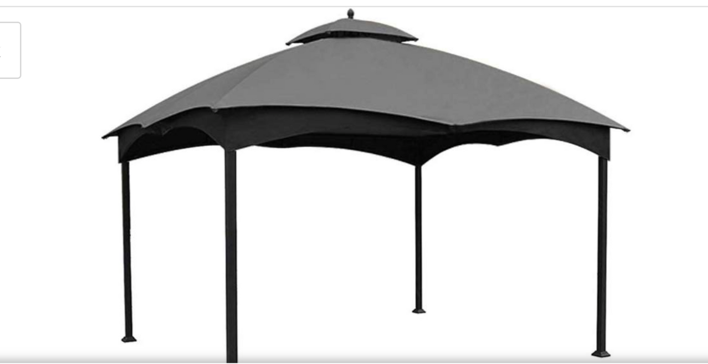 Lowes Allen and Roth 10 x 12 Gray Gazebo Canopy New G-12S004B-1/GF-12S004BT