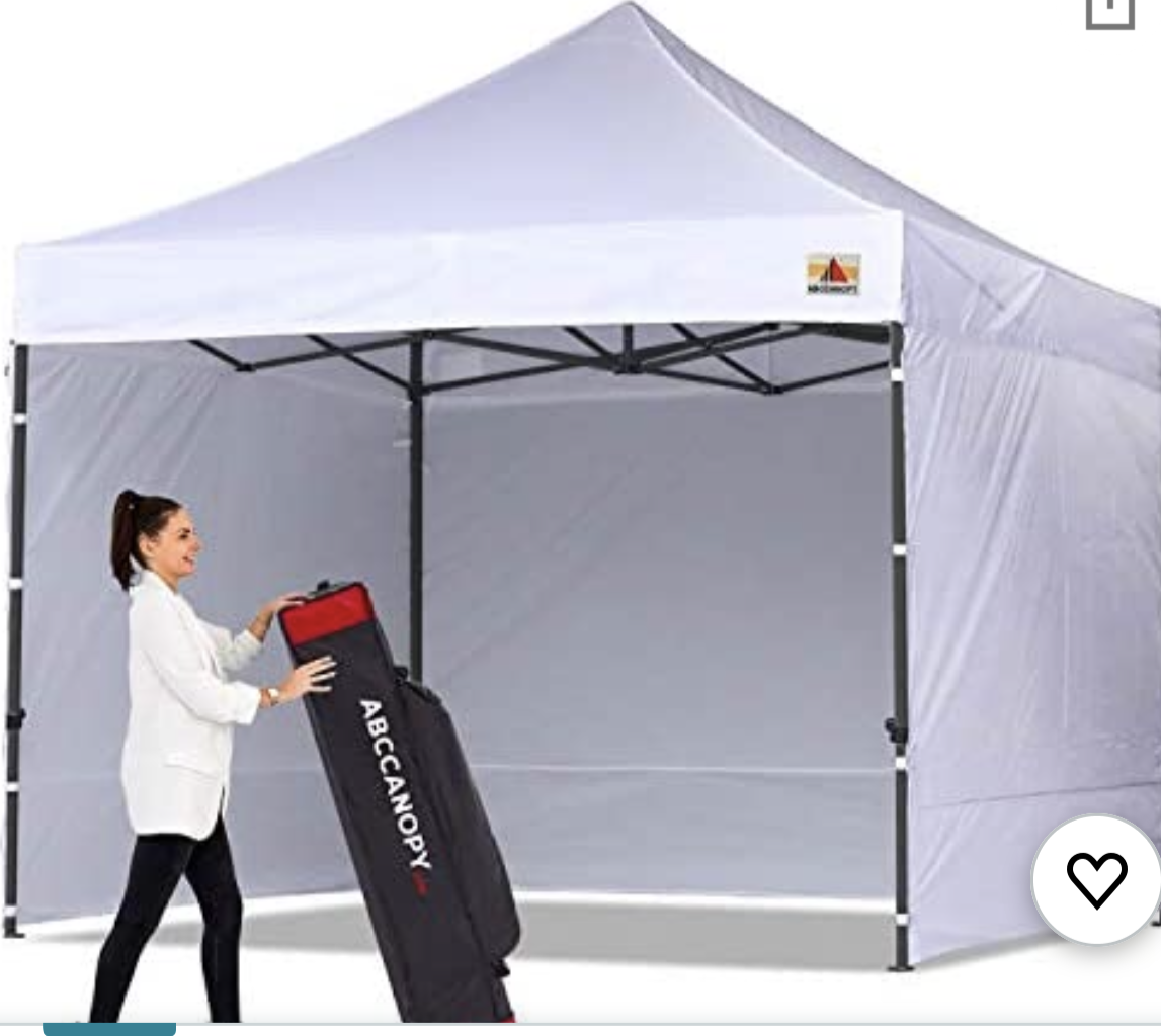 Canopy 10x10 Pop Up Canopies Commercial Tents Market stall with 6 Removable Sidewalls and Roller Bag Bonus 4 Weight Bags and 10ft Screen Netting and Half Wall, White