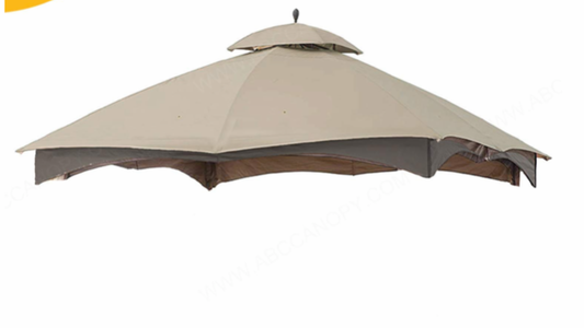 Gazebo Cabin Style Soft Top  Beige Sold at Home Depot