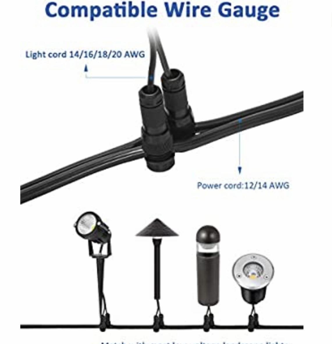 Low Voltage Fastlock Landscape Lights Cable Connector 12-14 Gauge Wire (8 Pack)
