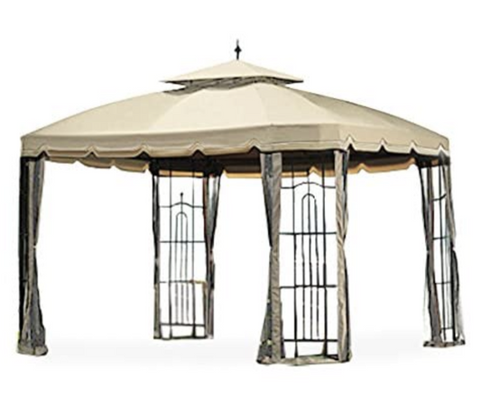 Big Lots Bay Window Gazebo  l-gz329pst-2 Standard 350 Replacement Canopy, Beige