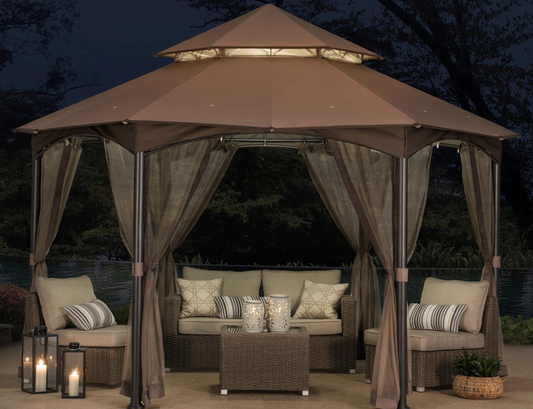 Khaki Replacement Canopy For North Bay Hexagon Gazebo