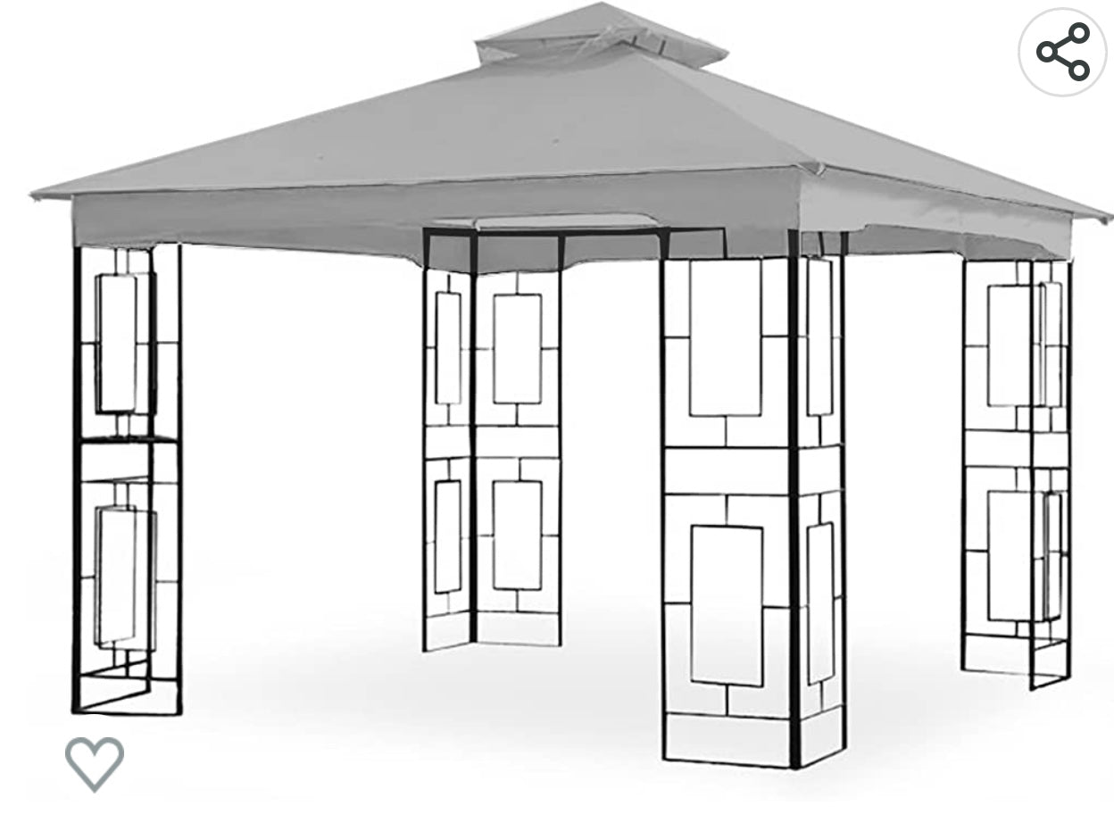 Replacement Canopy Square Art Gazebo Gray Riplock 350
