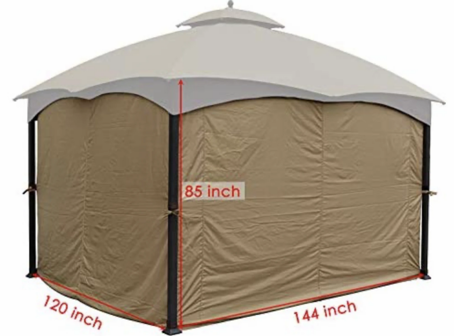 Lowes Allen and Roth 10 X 12 GF12S004B & GF12S004B1 Gazebo Refresh Bundle Canopy,Bug Screen,Curtain All in one Package