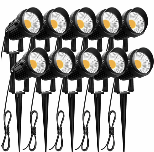 10W Landscape Lights 12V 24V 1000LM Warm White Low Voltage LED Waterproof Outdoor Lights (10Pack)