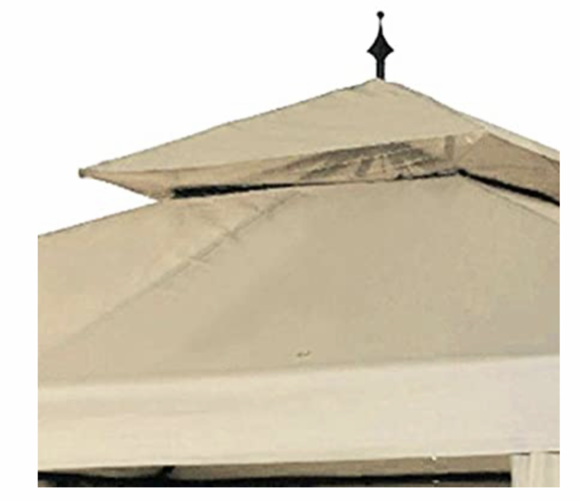 10'x10' Water Resistant Canopy Top Replacement for Arrow Gazebo Dual Tier Beige Outdoor Garden Yard Patio Cover