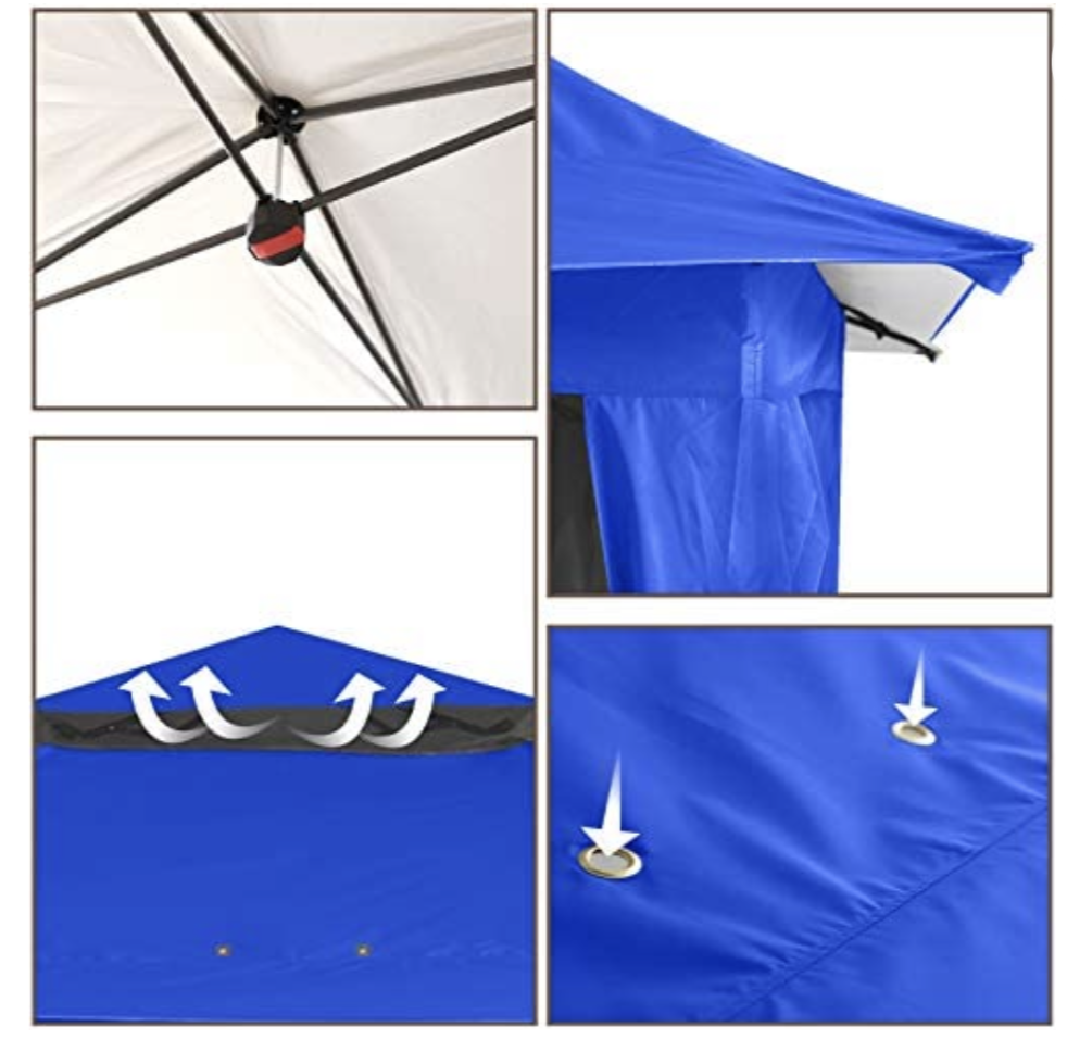 13'x13' Gazebo Tent Outdoor Pop up Gazebo Canopy Shelter with Mosquito netting (Blue)