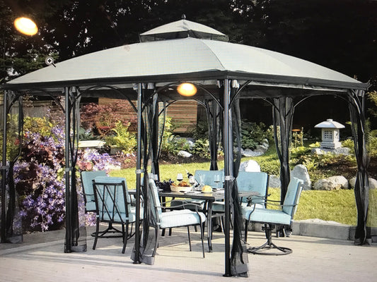 Original Replacement Canopy for Somerset Gazebo (10X12 Ft) L-GZ212PCO-B Sold at BigLots, Dark Grey