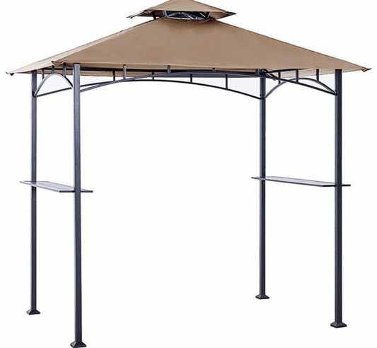 8' X 5' Grill Shelter Replacement Canopy roof ONLY FIT for Gazebo Model A103001500 Beige