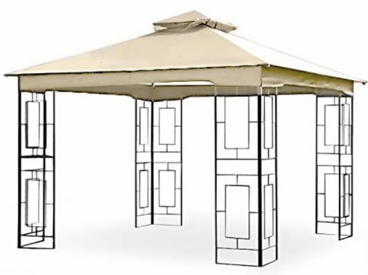 Replacement  Canopy for The Lowes Square Art Gazebo - Riplock 350 -Beige
