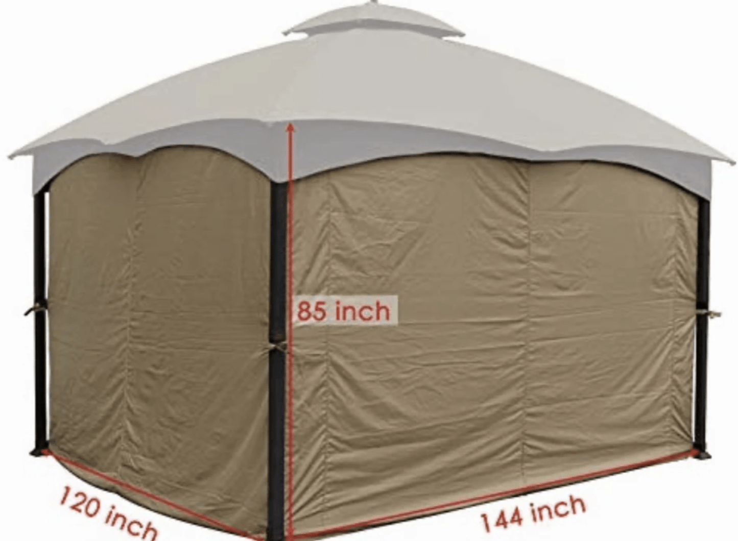 LOWES 10 X 12 4134949 HEAVY DUTY GAZEBO REFRESH BUNDLE CANOPY,BUG SCREEN,CURTAIN ALL IN ONE PACKAGE