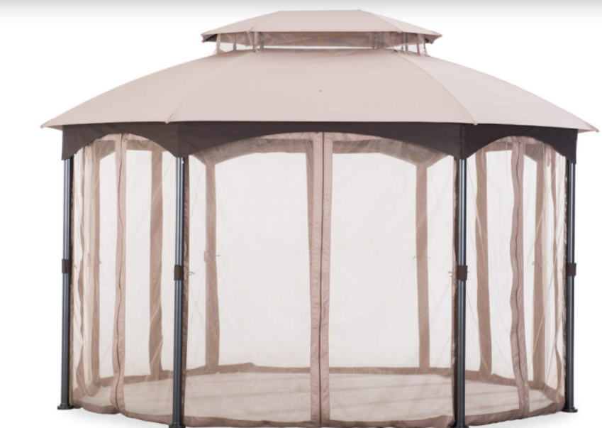 Replacement Netting for The Manhattan Oval Gazebo  - Khaki and Black