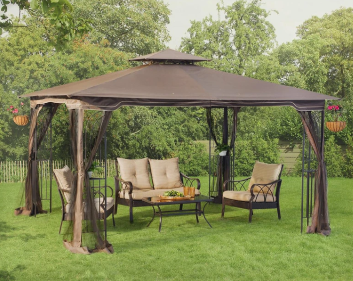Sunjoy Light Brown Replacement Canopy For Regency II Gazebo (10x12 FT) L-GZ798PST-E Sold At OSJ