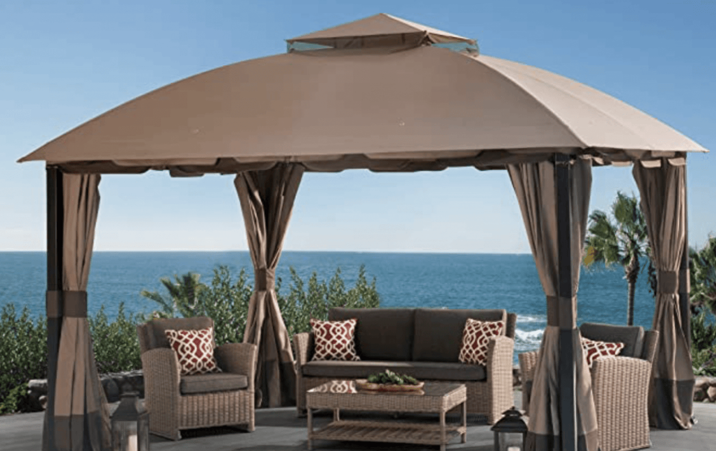 Replacement Canopy for South Hampton Gazebo (11x13 FT) L-GZ659PST-WV Sold at Big Lots, Brown