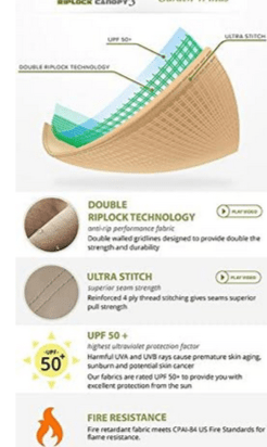 Replacement Canopy Top Cover for Tiverton Series 3 Gazebo - Riplock 350 - Beige