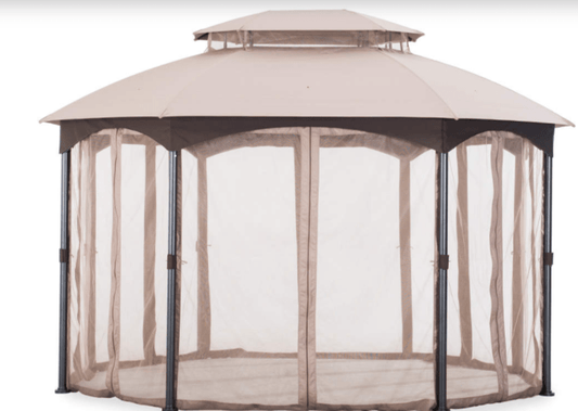 Replacement Netting for The Manhattan Oval L-GZ1138PST Gazebo  - Khaki and Black
