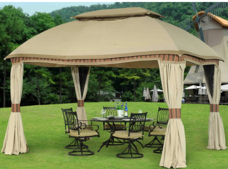 Sunjoy Beige Replacement Canopy (Deluxe Version) For Domed Gazebo (10x13 FT) L-GZ822PCO Sold At Sam's