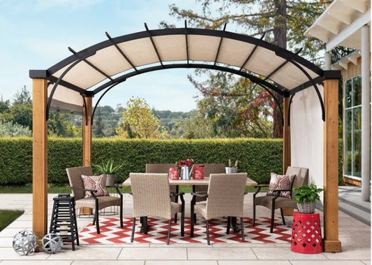 Sesame Replacement Canopy For Pergola With Wooden Poles (10X12 Ft) Sold At Homedepot