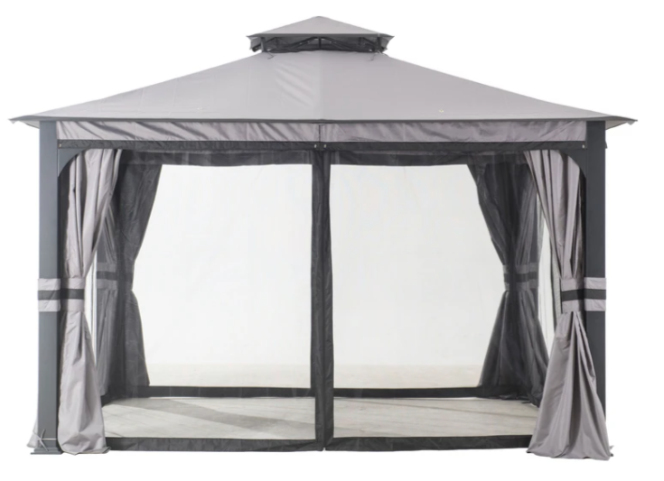 Shadow Creek Black Replacement Mosquito Netting For Soft Top Gazebo (10X12) L-GZ1140PST-C1