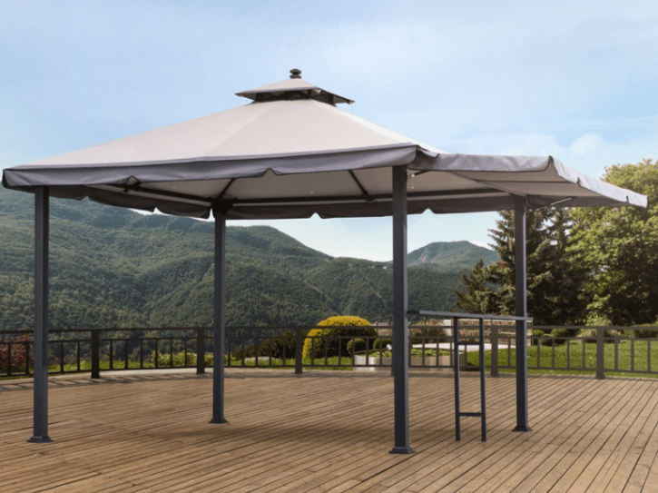 Beige Replacement Mosquito Netting  (Deluxe Version) For Gazebo With Awning (10X10 Ft) L-GZ1023-A Sold At Menards