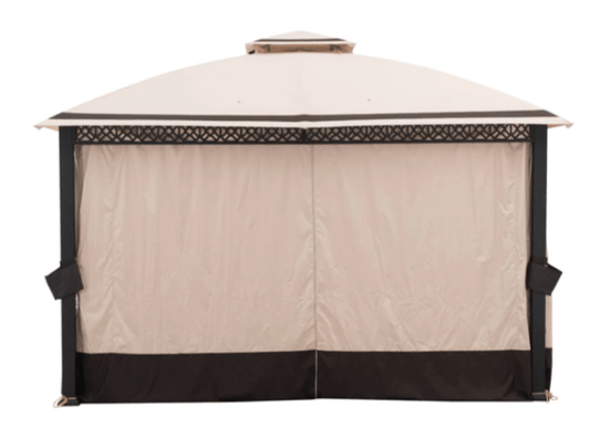 Sunjoy Beige+Dark Brown Replacement Curtain For Clarkson Domed  Gazebo 254679  (10x12 FT)Sold At BJ