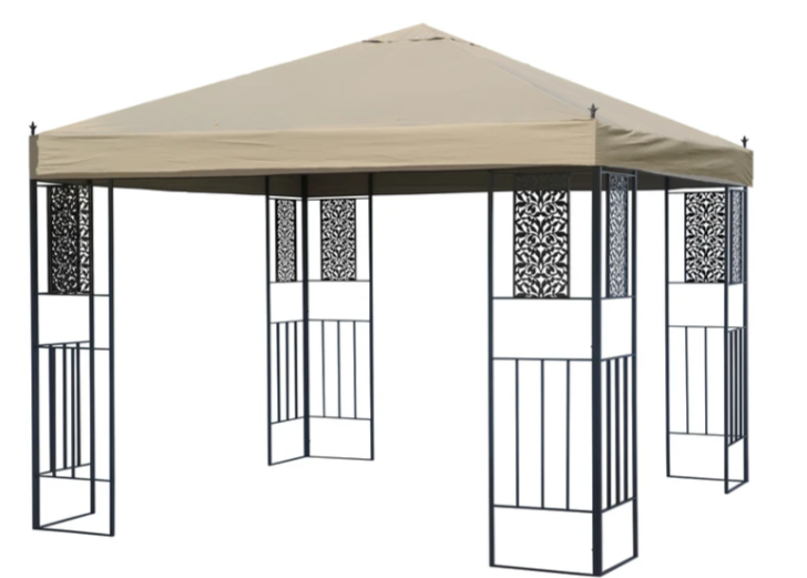 Sunjoy Khaki+Dark Brown Replacement Canopy For Sutton Gazebo (10X10 Ft) L-GZ494PST-E Sold At Canadian Tire