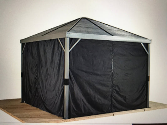 UNIVERSAL 10 X 10 CURTAIN BLACK WITH ZIPPERS