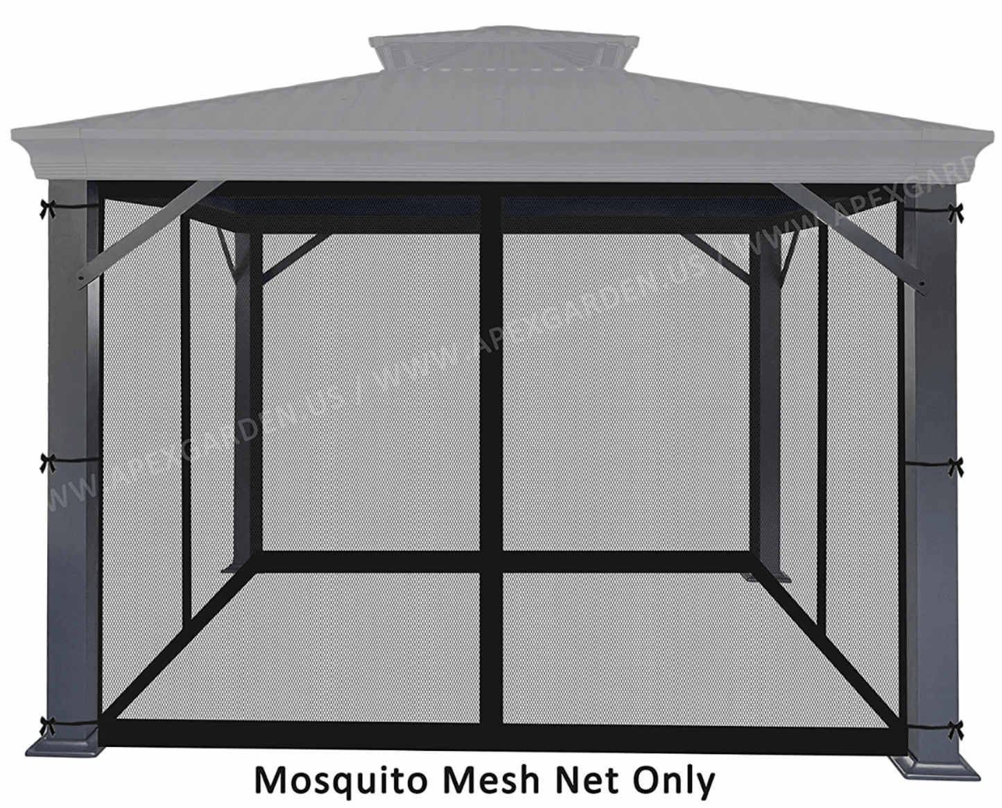 UNIVERSAL 10 X 10 GAZEBO MOSQUITO REPLACEMENT SCREEN BLACK