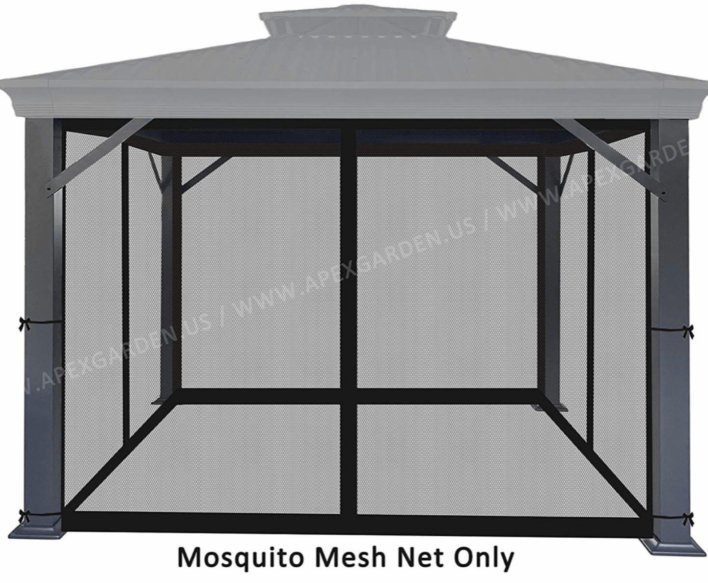Universal 10 x 12 TPGAZ17-002 Gazebo Mosquito Netting Screen Black