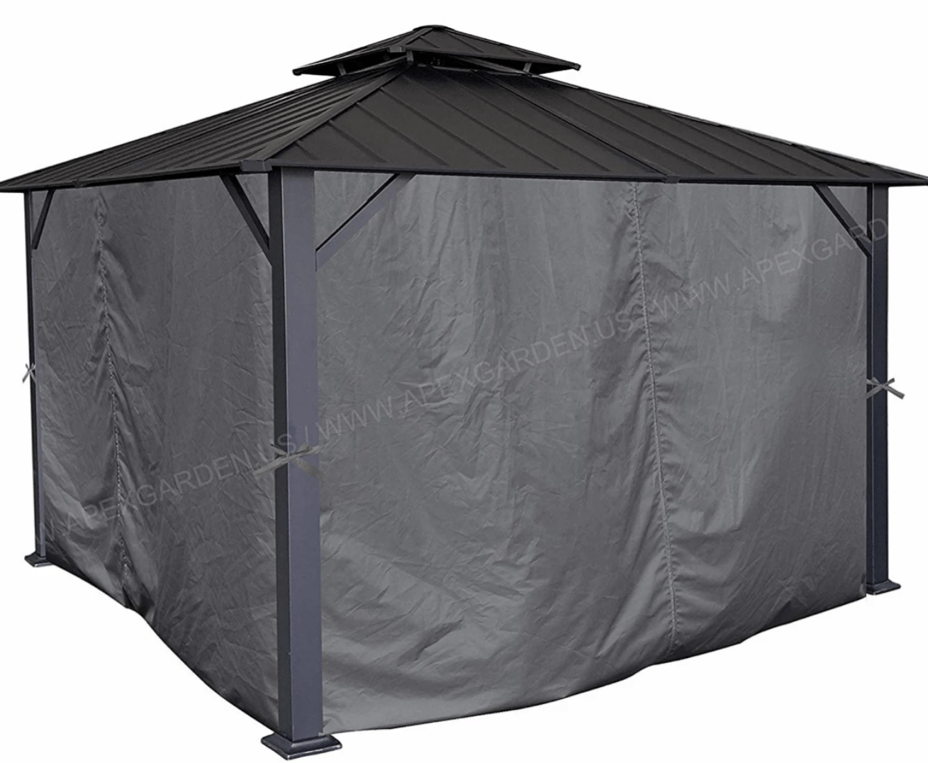 Universal 10 x 13 Replacement Curtain Grey all four curtains with snap rings