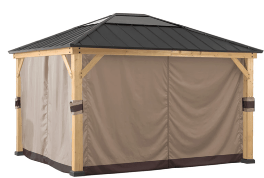 Universal Curtain and Netting 11 x 13 for Metal or Wood-Framed Gazebos