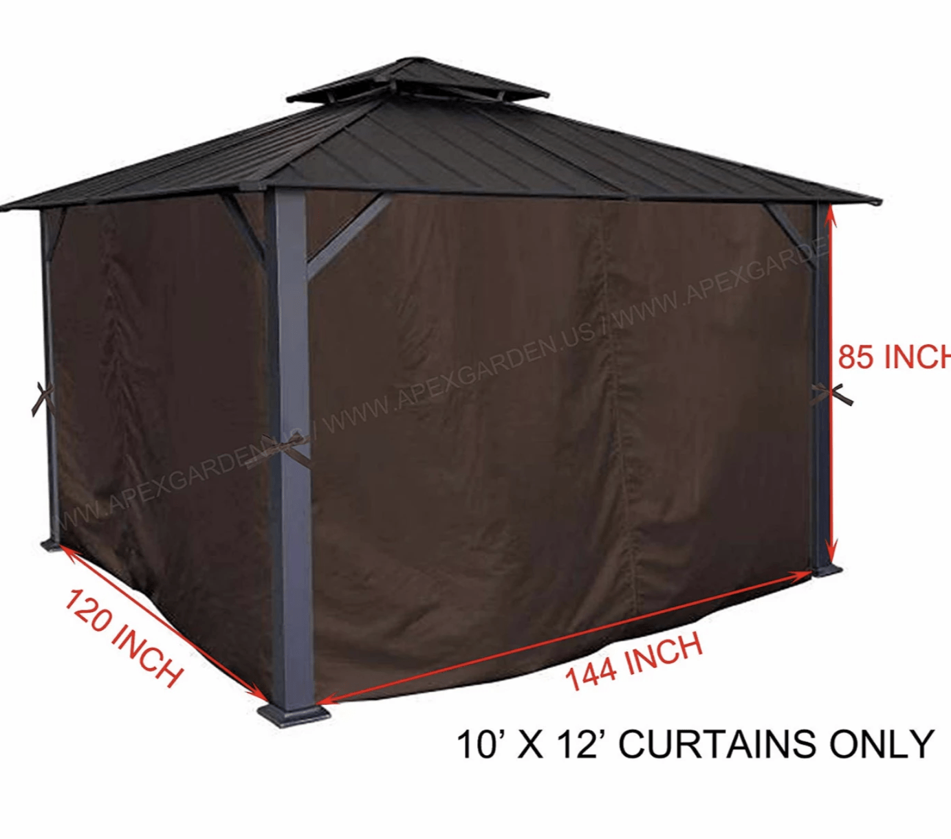 Universal Lowes Allen and Roth 10 x 12 Curtain Brown All four curtains and rings included